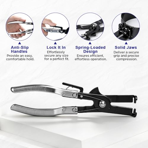 MRCARTOOL Piston Ring Compressor Tool 7Pcs with Plier,6 Rings 2-7/8"-4-5/8" | Ratchet-Locking Piston Ring Pliers，Black Coated Steel, Wear-Resistant, Rustproof, for Car Truck Motorcycle Engine - size: Premium 7-Piece Set