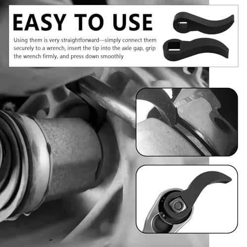 2PCS Pry Bar Wrench Adapter Head,1/2" and 3/8" Square Multi Angle Wrench Adapter,CV Axle Removal Tool as Cow Horn Crowbar Adapters Head Tool for Tight Space/Car Repair - color: Style 2
