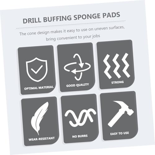 ULTECHNOVO 3pcs Auto Wheel Polishing Pads Buffing Sponge Cones Car Wheels Maintenance Tool Drill Buffing Kit Detailing
