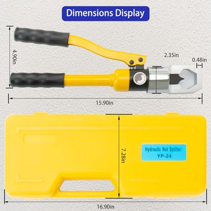 Hydraulic Nut Splitter Tool, Max 10t Force Suitable for Breaking & Removing Damaged Rusty Broken Heavy Duty Nut (Range: M8-M24) Independently in Hand-Power