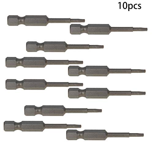 Utoolmart Torx Screwdriver Bits, T8 Magnetic Torx Head Screw Driver Bit, with 1/4 Inch Hex Shank, 50mm Length S2 Steel Screw Driver Kit Tools, for Repair Work, 10 Pcs - size: T8