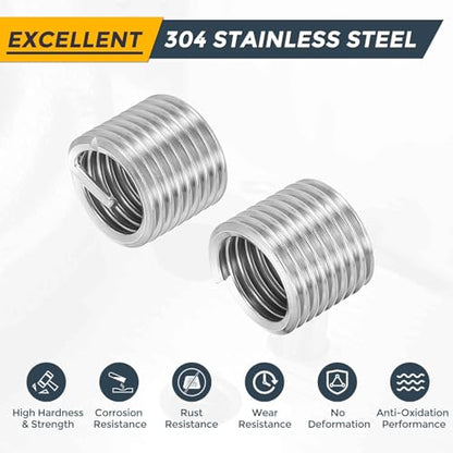 HARFINGTON 20pcs Wire Thread Repair Inserts M12 x 1.75 x 1.5D (18mm) Metric 304H Stainless Steel Helical Coiled Wire Screw Threaded Sleeve Sheath for Automotive Repairs - size: M12 x 1.75 x 1.5D