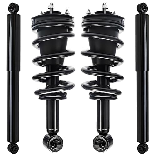 Detroit Axle - 4WD Struts Shocks Kit for 2014-2018 Chevrolet Silverado 1500 GMC Sierra 1500, 2 Front Struts Coil Spring Assembly 2 Rear Shock Absorbers Replacement Suspension - size: 4AQ47491-V1/ strut shock kit