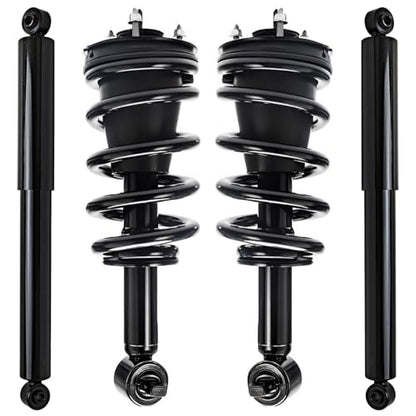 Detroit Axle - 4WD Struts Shocks Kit for 2014-2018 Chevrolet Silverado 1500 GMC Sierra 1500, 2 Front Struts Coil Spring Assembly 2 Rear Shock Absorbers Replacement Suspension - size: 4AQ47491-V1/ strut shock kit