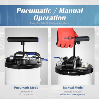 FIRSTINFO A1102USY5 6.5L Patented Pneumatic/Manual Oil Extractor 5 Tubes - size: 6.5L