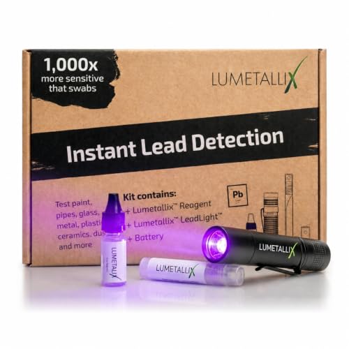 Lumetallix The Original Glowing Lead Test - Instant Lead Detection Lead Test Kit for Paint, Ceramics & more Fast, Accurate Results Home Safety & Easy to Use - Home Lead Test Kit - Lead Paint Test Kit - style: Lead test