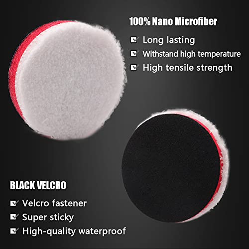 SPTA Mini Polishing Pads Set, 21 Pcs 2 inch/50mm Sponge Polishing Pads and Wool Buffing Pads, Car Foam Detail Polishing Pad Kit Mix Color for Car Detail Polishing and Waxing, Small Area Polishing - size: 2inch(50mm)
