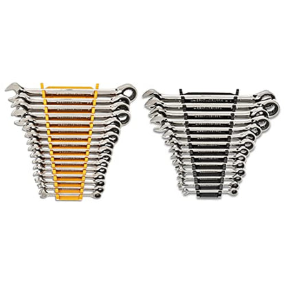 GEARWRENCH 30 Piece 12 Point Ratcheting Combination SAE/Metric (1/4-1 in., 8-24 mm) Wrench Set with Wrench Racks - 86702 - size: 30 Piece