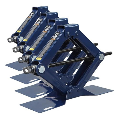 TCE AT10152U Torin Steel Scissor Lift Jack Car Kit, 1.5 Ton (3,000 lb) Capacity, Blue (Pack of 4) - size: 1.5 Ton (Pack of 4), style: Scissor Jack