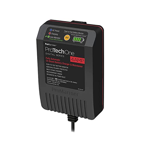 ProMariner 24104 ProTechOne Digital Series 4 Amp Fully Automatic On-board Battery Charger and Maintainer with Integrated AC Inlet - style: 4 Amp + Integrated AC Inlet
