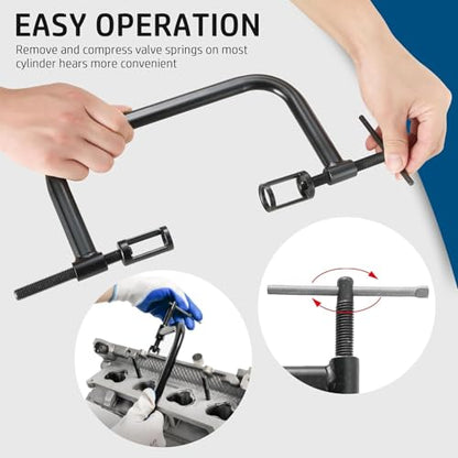DASBET Valve Spring Compressor C Clamp Service Kit Valve Spring Removal Tool with C Clamp for ATV, Car, Motorcycle, Small Engine Vehicle Equipment (Blue) - color: Blue