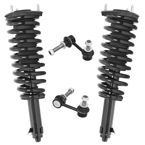 Detroit Axle - AWD Front Struts Sway Bars for 2009-2017 Lexus LS460 2008-2016 LS600h, 2 Complete Struts with Coil Spring Assembly 2 Sway Bar End Links Replacement Suspension Kit - size: 4QS50873/ sway kit