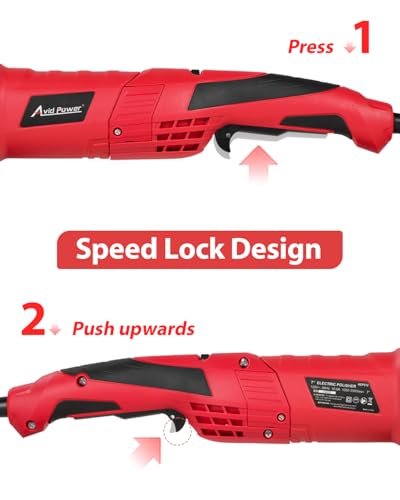 AVID POWER Car Buffer Polisher, 6 Variable Speed 1000-3500 RPM, Rotary Buffer Waxer Kit with 6-inch and 7-Inch Backing Plate, 1200W Car Polisher for Car Detailing, Polishing, Waxing - color: Dark Red