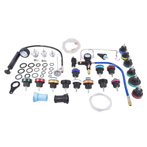 Coolant Pressure Tester Kit, 31pc Master Coolant Vacuum Refill Kit with 23 Radiator Adapters, Radiator Cooling System Pressure Tester Kit with Vacuum Pump Vacuum Purge and Refill Tool