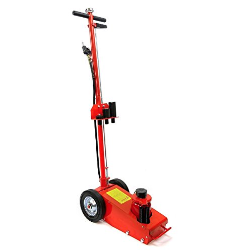 XtremepowerUS Heavy Duty 22 Ton Floor Jack Hydraulic Air Axle Bottle Jack Service w/Extension Saddle Set Wheels