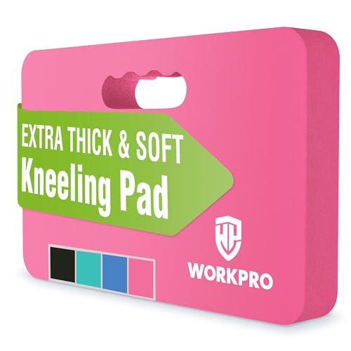 WORKPRO Extra Thick Kneeling Pad, Pink, 17.5 x 11 x 1.5 in, Pink | Soft NBR Foam Cushioning for Knee, Large Foam Kneeler Mat, For Gardening, Bathing Baby, Exercise, Workout Supplies - color: Pink, size: 1 Pack