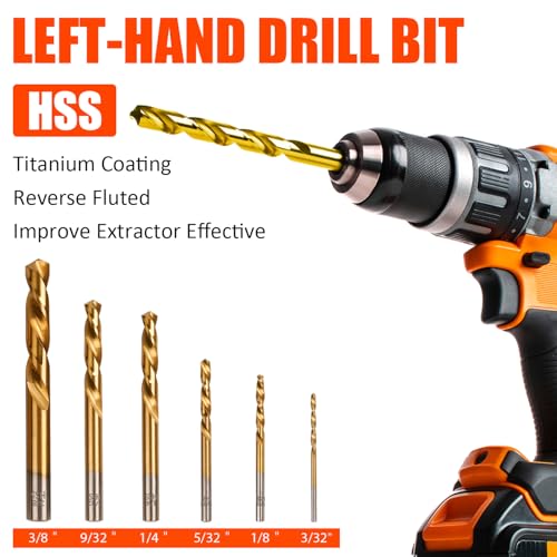 11 Pcs Screw Extractor Set,Left Hand Drill Bit,Bolt Screw Extractor Kit | High-Hardness,Wear Resistance,Easy Out Screw,Stocking Stuffers for Men,with Portable Case,Gifts for Adults Him,Home DIY