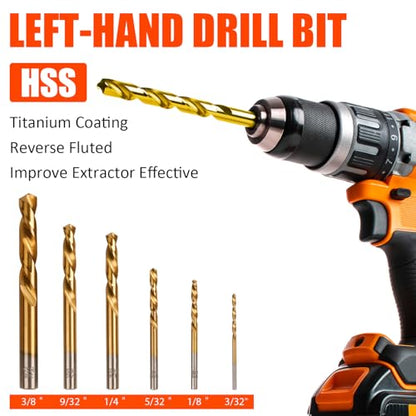 11 Pcs Screw Extractor Set,Left Hand Drill Bit,Bolt Screw Extractor Kit | High-Hardness,Wear Resistance,Easy Out Screw,Stocking Stuffers for Men,with Portable Case,Gifts for Adults Him,Home DIY