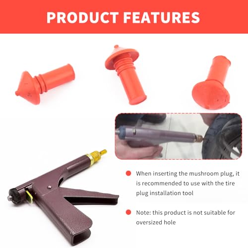 Mushroom Tire Plug Kit with 90PCS Pins,Practical Rapid Plug 2.0 Tire Repair for Flat Tire Repair Kit,Car Accessories Mushroom Plug Tire Repair Kit Fits Tubeless Tires (90pcs small mushroom heads) - color: 90pcs small mushroom heads