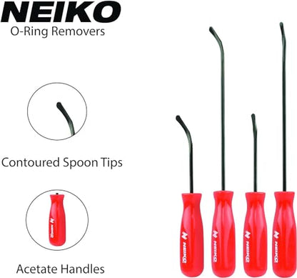 NEIKO 20758A O-Ring Pick Set, 4 Piece Automotive Pick Set, Seal Puller Pick and Hook Set for O-Rings - style: O-Ring Picks
