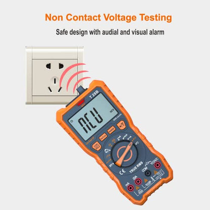 True RMS Digital Multimeter Tester, Auto-Ranging AC DC 20A Ohmmeter 1000V Voltmeter with NCV, Measure Voltage Current Amp Resistance Diode Continuity Duty-Cycle Capacitance Temperature, for Home Auto - style: up to 1000V/20A