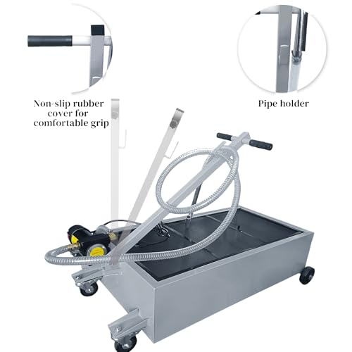 20 Gallon Low-Profile Oil Drain Pan with Electric Pump, Gray | Low-profile oil drain pan includes an electric pump, T-handle and J-hook for easier oil changes on cars and trucks. - color: Gray, size: 20 Gallon