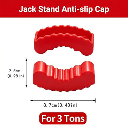 2 PCS 2-3 Ton Jack Stand Pads for Car, Anti-Slip Rubber Floor Jack Pad, Load-Bearing, Universal for Most Cars, Trucks, SUVs (Red) - color: 3 Ton #Red