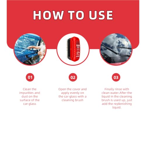 Oil Film Cleaning Brush for Windshield,Improves Driving Visibility(3PCS) | Rain Repellent Windshield Cleaner Tool , Anti-Rain Coating,Windshield Cleaner,Kit with Supplements & Towel