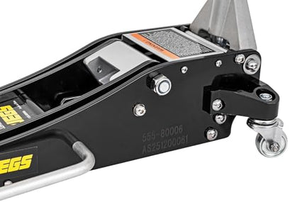 JEGS 2-Ton Low-Profile Aluminum Floor Jack [4,000 lbs. Capacity] | 2-Ton Low-Profile Aluminum Floor Jack for your shop/garage; aluminum and rubber construction