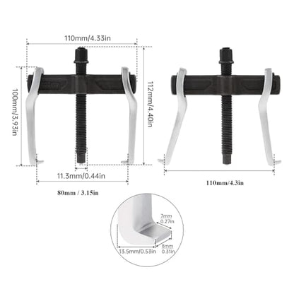 ChgImposs 4 Inch CR-V 2-Jaw Gear Puller, Adjustable Bearing Puller Gears, Reversible Removal Tool for External Internal Pulling, Single Hook Two Claws Puller Tool Separate Lifting Device