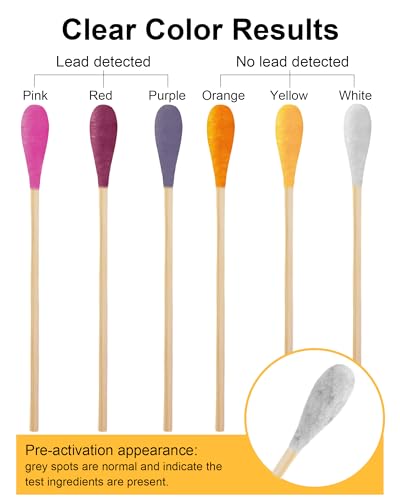 30-Count Lead Test Kit for Dishes, Lead Test Swabs for Ceramics | Fast, easy-to-read color results using 30 lead test swabs for dishes, glazed ceramics, paint, toys, jewelry and home surfaces