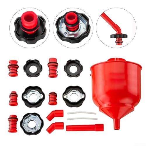 Spill Proof Coolant Refill Kit Car Cooling System Tool Set Funnel Stopper for multi Cap Adapters 5 Inch Extension 45 Degree Elbows Red PP ABS Fits Most Domestic and Imported Models for