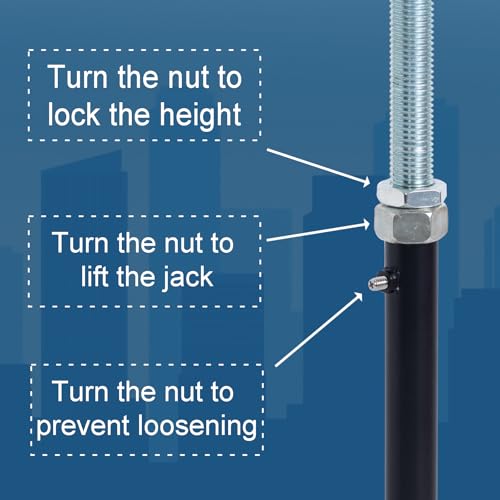 4 Pack U-Shaped Floor Jack for 4x2, 4x4, 4x6 Joists - Adjustable Steel Telepost with U-Head, Mini Screw Jack, Post Jack.9-13 Inch Adjustment Range. - size: 9-13