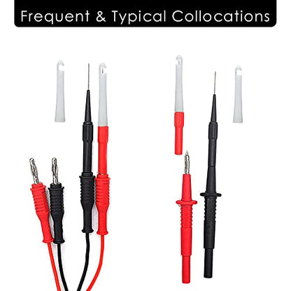 Piercing Clip Test Probe, 0.7mm Test Probe Pins, Non-Destructive Insulation Wire Piercing Needle, Piercing Probes Set for Banana Socket Plug Car Tester (4 Pcs)