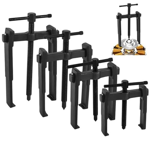 OMISTAR 4 PCS 2 Jaw Gear Puller, 3'' 4'' 6'' 8'' Adjustable Bearing Puller Remover, Hand Remover Tool Pump Pulley Remover for Flywheel, Pulley, Gear, Shaft Removal (3'' 4'' 6'' 8'') - color: 3'' 4'' 6'' 8''