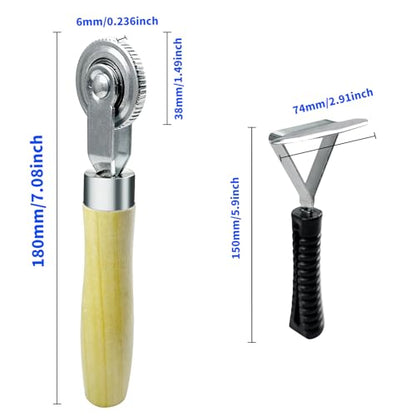54Pcs Tire Patch Kit Heavy Duty, Tire Repair Tools 42 mm 55 mm Tungsten Steel Buffing Wheel with 32/42/58mm Tire Patches, Inner Liner Scraper, Tire Patch Roller for Car Grinding Polishing Accessories