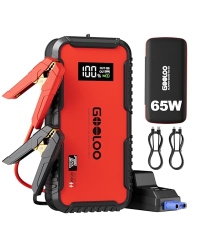 GOOLOO GT3000 Jump Starter, 65W Quick Charge, 3000A Battery Jumper Starter Portable, 12V SuperSafe Lithium Battery Booster(8.5L Gas/6.0L Diesel), Jump Box Pack with Jumper Cables