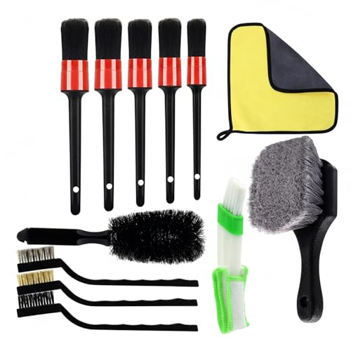 15-Piece Car Detailing Brush Set for Interior Vents, Dashboard Crevices & Console Gaps - Durable PP Plastic Cleaning Tool Kit - size: 12.6 x 5.91 x 1.97 in