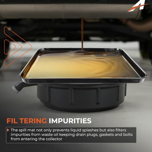 Transmission Drain Pan 1-PCS & Oil Splash Pad 3-PCS fits Oil Coolant Transmission Fluid Large Transmission Drain Pan Funnel Replacement for Lisle 17892 38780 - size: 1-PCS