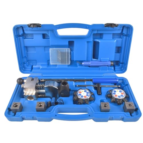 Brake Flaring Tool Kit, 45° & 37° Double & Bubble Flare Tool | for Stainless Steel, Copper, and Aluminum Tubing, Compatible with 3/16“, 1/4”, 5/16“, and 3/8”