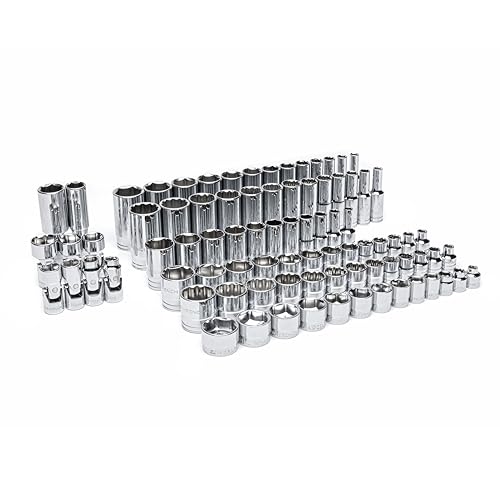 GEARWRENCH 85 Piece 3/8” Drive Master SAE Socket Set in Foam Storage Tray - GWMSSKT38SAE - size: One Size, style: 3/8" Chrome Sockets