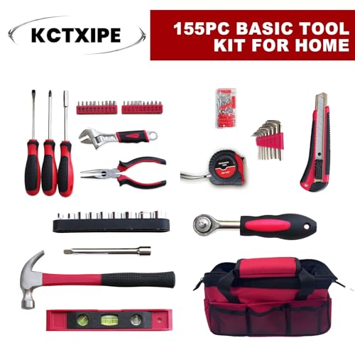 Portable Small Home Tool Kit - Starter Tool Kit with Durable Bag, Ideal for Home, Apartment, Dorm, Office, and DIY Projects, Good Gift for Women & Beginner