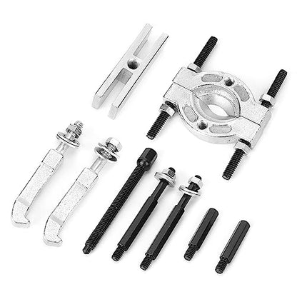 Mini Bearing Separator Tool Kit, Chrome Vanadium Bearing Remover Puller Set for Small Gears Wheels Fittings on Shafts, Compact Automotive Hand Tool with Plastic Case