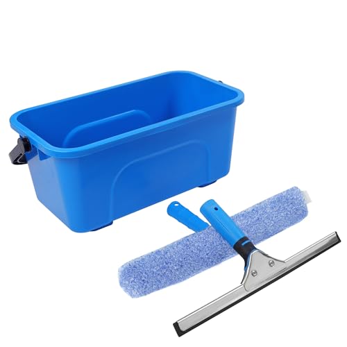 Window Washing Kit,Window Cleaning Squeegee Kit with Bucket | Professional window washing equipment,Squeegee for Window Cleaning,window squeegee for home Outdoor Car Commercial Use - size: 17.7"L x 10.04"W x 7.48"H