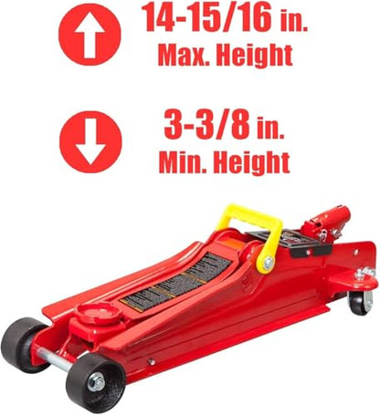 Big RED 2.5 Ton (5000 lb) Torin Low Profile Hydraulic Trolley Jack, Red, AT825051R - color: Red, size: 2.5 Ton (5,000 lb)