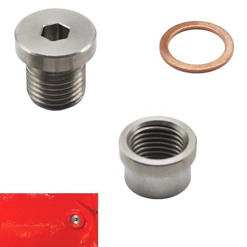12mm Transmission Drain Plug Kit Steel Bung & Steel Plug & Washer Transmission Sump Drain Plug Oil pan drain plug (Weld In)