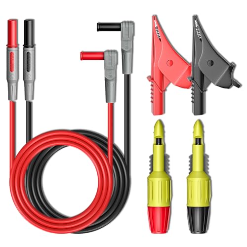 Goupchn Multimeter Test Leads Kit 6PCS with Alligator Clips | Heavy Duty Crocodile Clamps, Wire Piercing Probes 4mm Piercing Clip, For Multimeter Voltmeter Thermometer Testing - style: P1300H