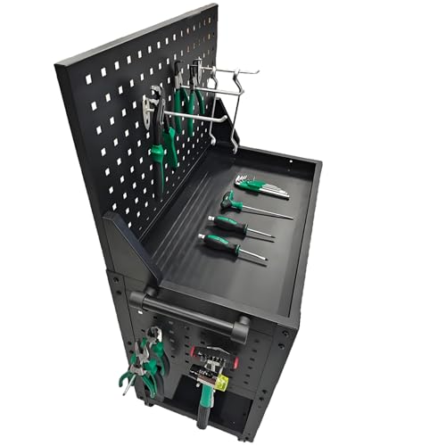 3 Tier Rolling Tool Cart on Wheels - Metal Service Cart Industrial Utility Cart for Mechanic - 330LBS Load Mobile Storage Organizer for Garage