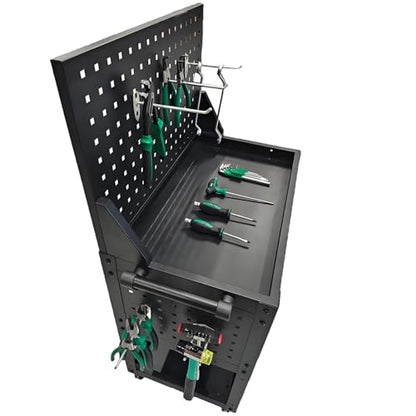 3 Tier Rolling Tool Cart on Wheels - Metal Service Cart Industrial Utility Cart for Mechanic - 330LBS Load Mobile Storage Organizer for Garage