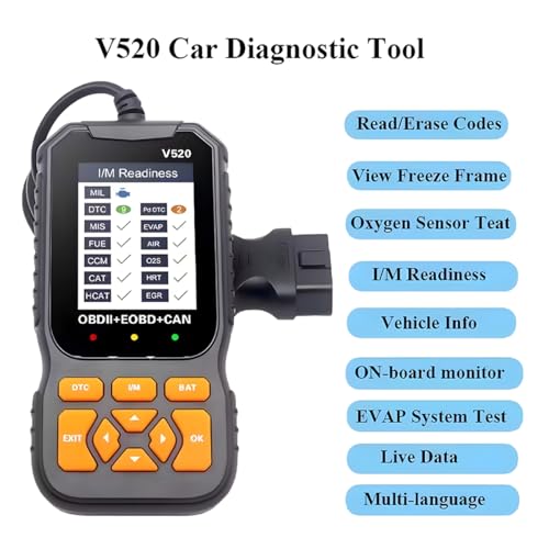 OBD2 Car Scanner Diagnostic Tool, V520 Vehicle OBDII Code Reader | Pc material, enhanced automotive fault code reader scanner accessories, universal for most vehicles after 1996